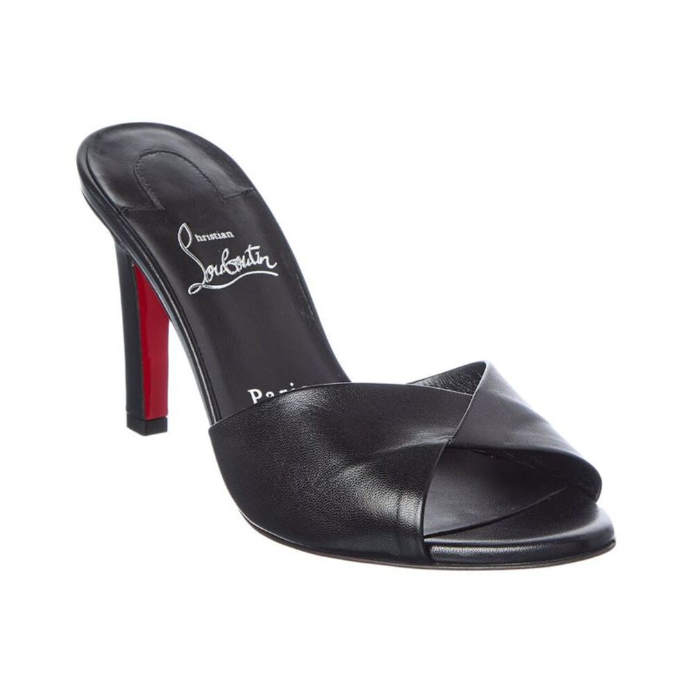 Christian Louboutin Fanny Slide 85 Leather Sandal, Black